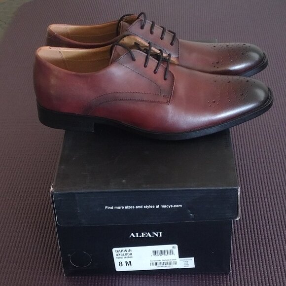 Alfani Men's Darwing Lace Up Leather NWB - Picture 7 of 15